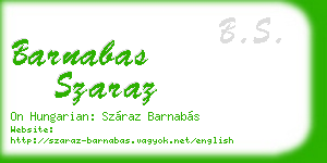 barnabas szaraz business card