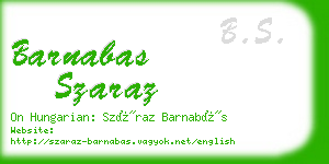 barnabas szaraz business card